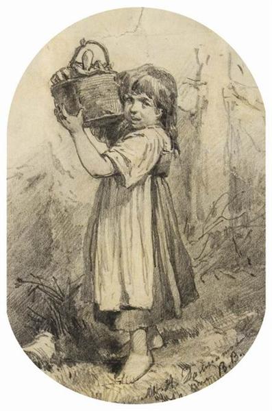Fille avec un panier Líber - 1870