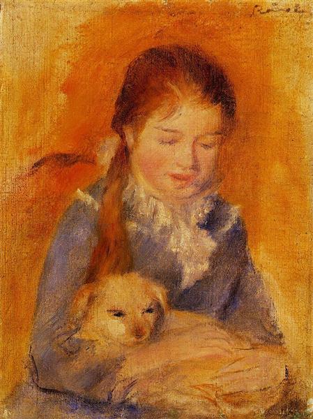 La fille avec le chien - 1875