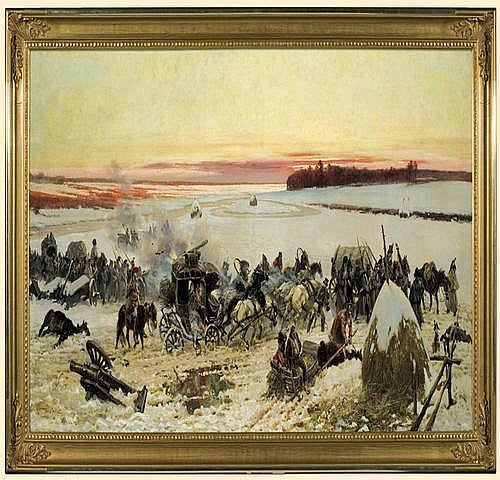 Napoleonovy síly kříží Berezinu