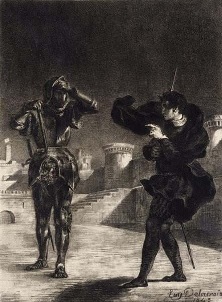 Hamlet ser sin fars spøgelse - 1843