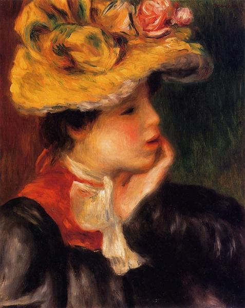 Ung Kvindehoved (Gul Hat) - 1894