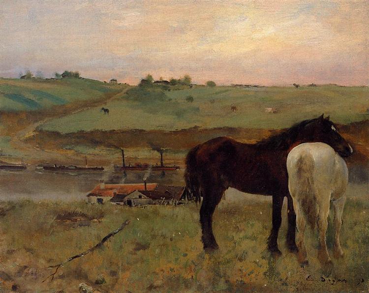 Hästar i en äng - 1871