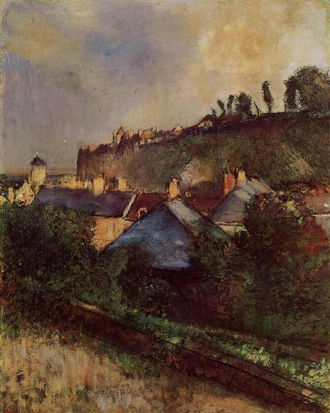 Maisons au pied d'une falaise (Saint-Valerie-sur-Somme) -1898