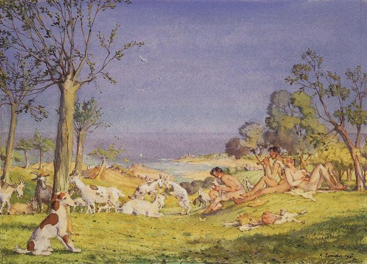 Illustration för romanen Dafnis och Chloe 1 - 1930