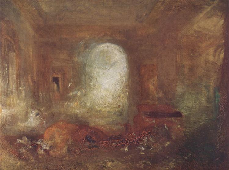 Interiér domu Petworth - 1837