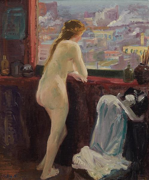 Naked in the Greenwich Village window - 1913