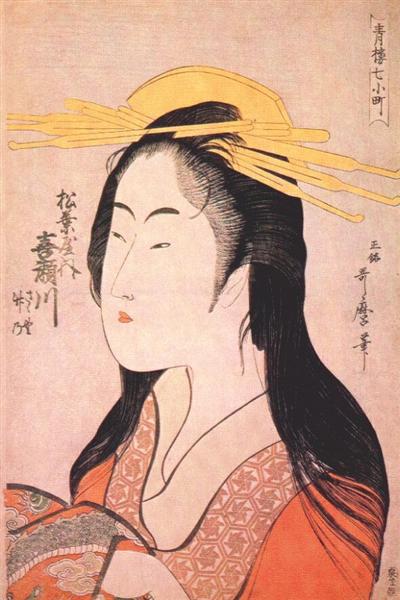 Kisegawa De Matsubaya - Da Série 'Seven Komachis Of Yoshiwara' - C.1795 (Gravura Em Madeira) - 1795