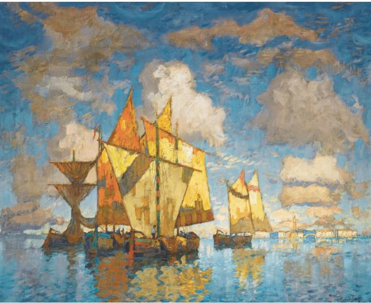 Рыбацкие лодки в La Laguna - Венеция - 1941