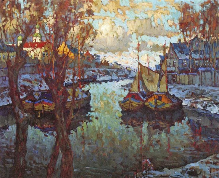 Pskov पर सूर्यास्त - 1919