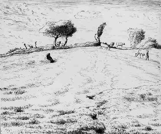 Paysage terrestre sur gruchy - 1870