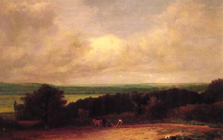 Scène de charrue de paysage à Suffolk - 1814