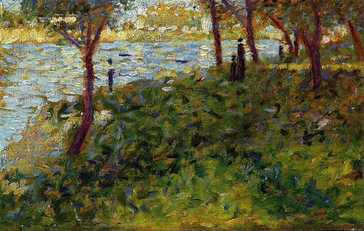 Paysage avec personnage. Etude pour "La Grande Jatte" - 1885