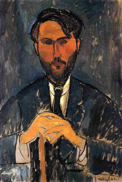 Leopold Zborowski bir bastonlu - 1917