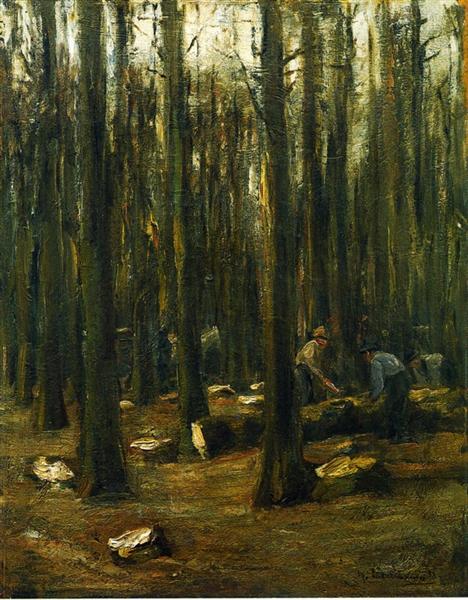 숲의 Lumberjack -1898