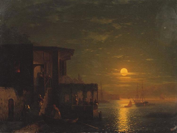 Moon Night en mer - 1875