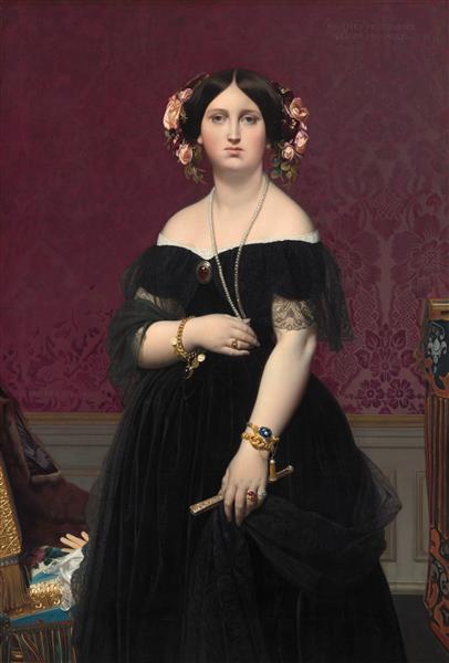 Portræt af Madame Moitessier Standing - 1851