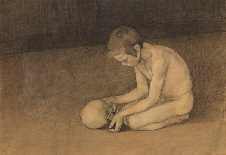 Dítě s lebkou - 1893