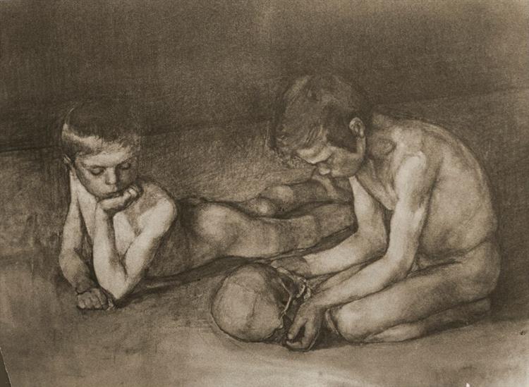Dítě s lebkou - 1893