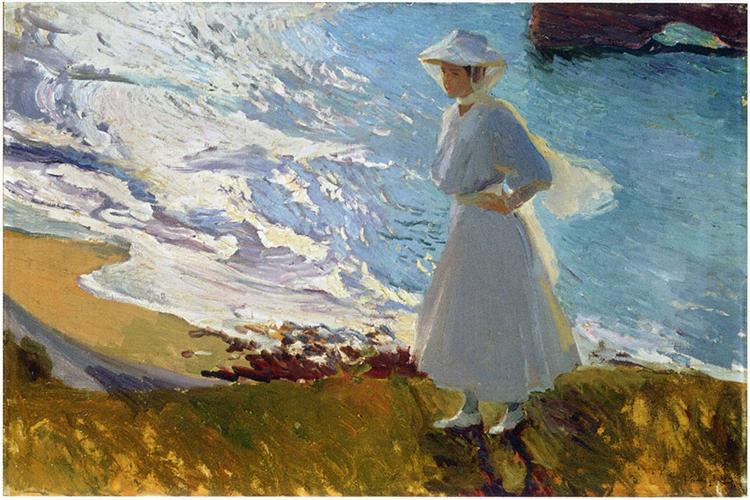 Maria am Strand - Biarritz - 1906