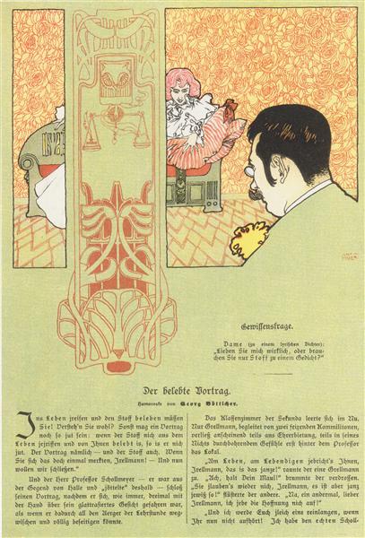 Otázka svědomí. Humoristická ilustrace pro listy meggendorfů. - 1897