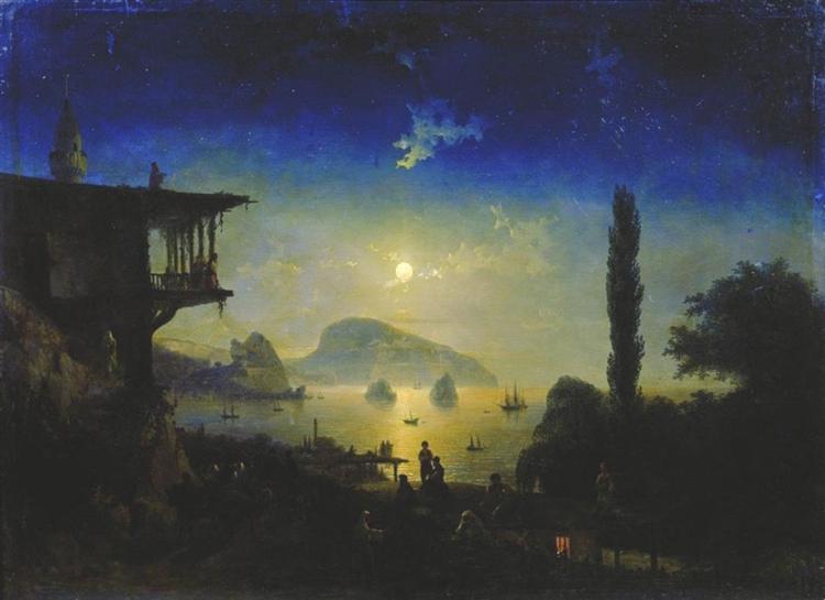 Luna Nacht auf der Krim. Gurzuf - 1839