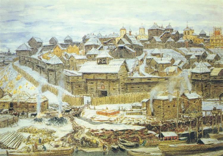 Moscou Kremlin à l'époque du prince Ivan Kalita
