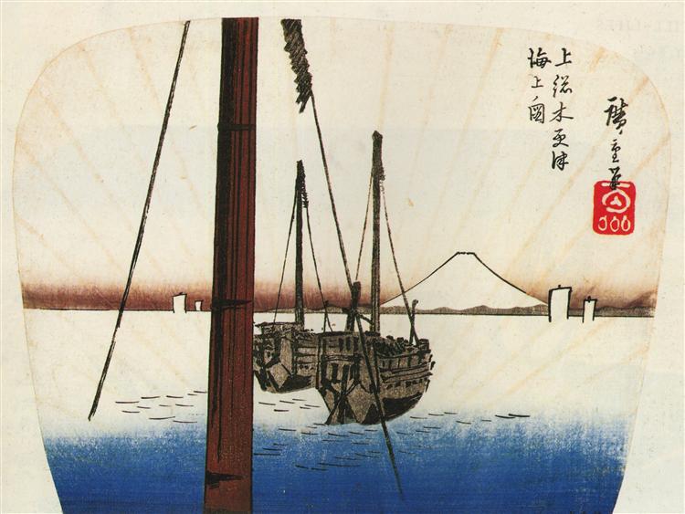 הר פוג'י נראה דרך המים