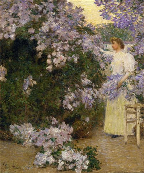 Rouva Hassam puutarhassa - 1896