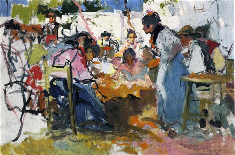 Riparazioni di rete a Valencia - 1909