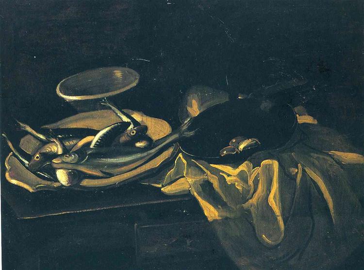 Nature Morte Poissons poele
