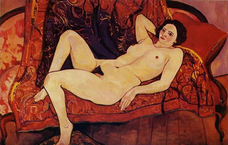 Nudo sul divano - 1920