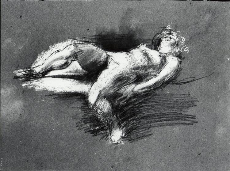 Nøgen undersøgelse (tilbagelænet kvindelig figur)