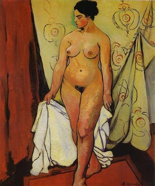 Femme nue avec des rideaux - 1919