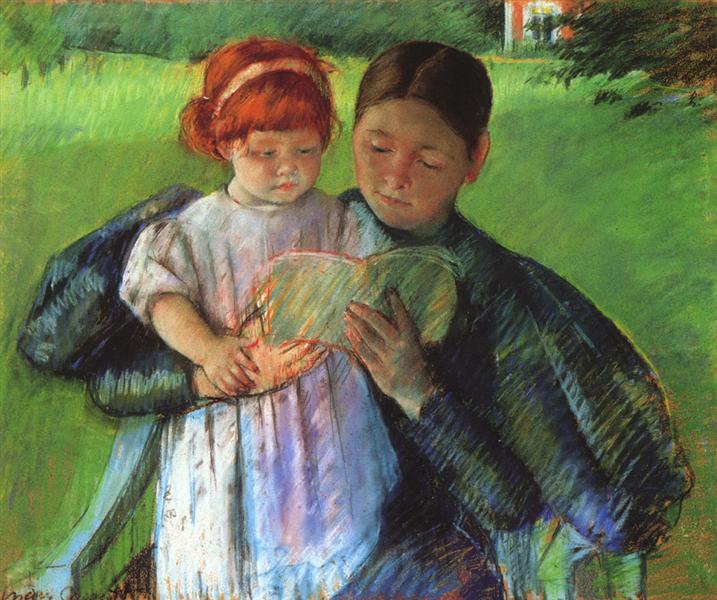 Infirmière lisant une fille - 1895