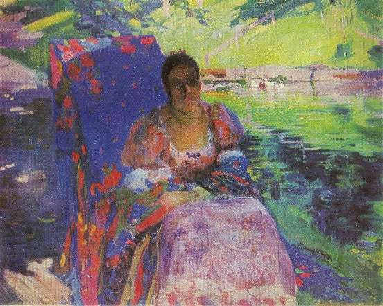 À côté de l'étang. Portrait de Margarita Murashko - 1913