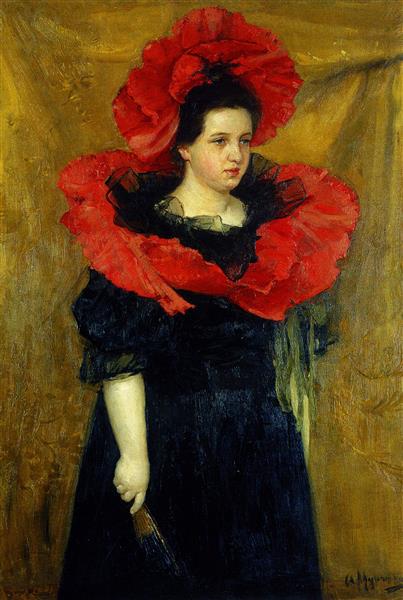 Olga Prakhova s maškarními šaty - 1898