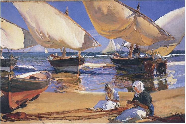 Valencia plajında - 1916