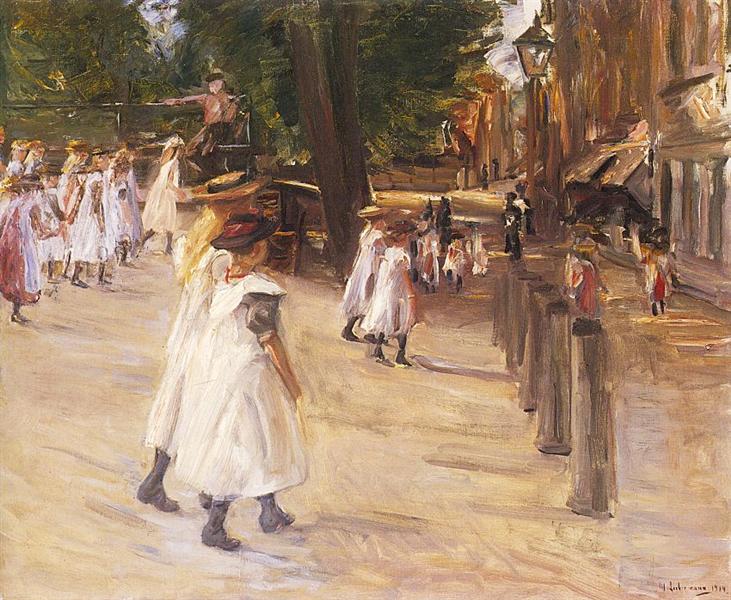 Sur le chemin de l'école à Edam - 1904