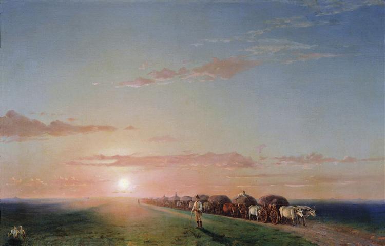 Ochsen in der Steppe