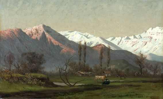 Paisagem Com Cordilheira E Gado