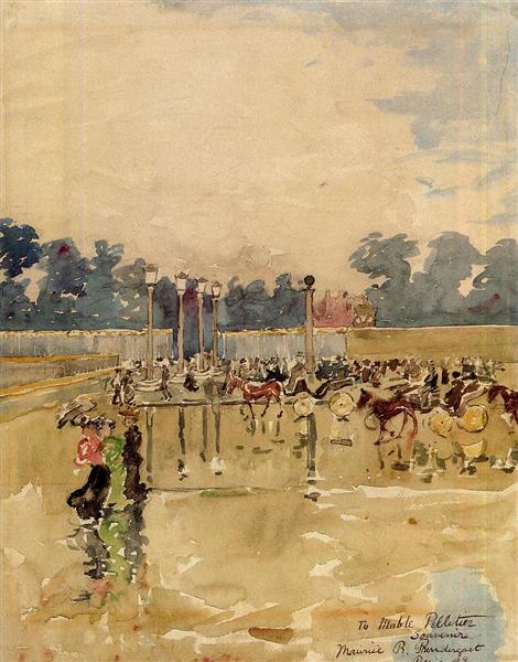 Paris Boulevard na chuva - 1893