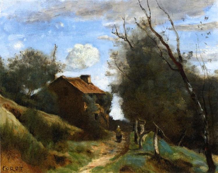 Weg naar een huis in het veld - 1864