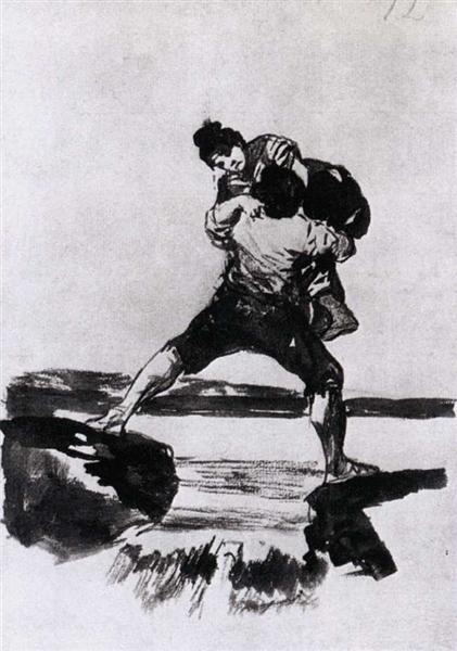 Campesino carregando uma mulher - 1823