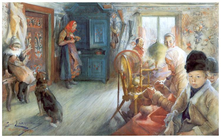 Bauerninterieur im Winter - 1890