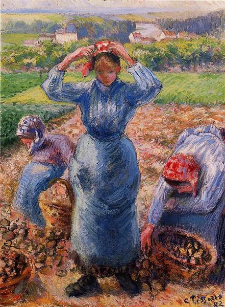 Camponeses colhendo batatas - 1882