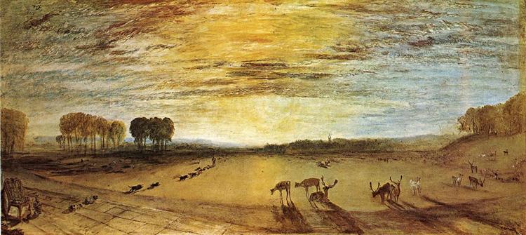 Petworth Park - Tillington Church in the dál - 1828