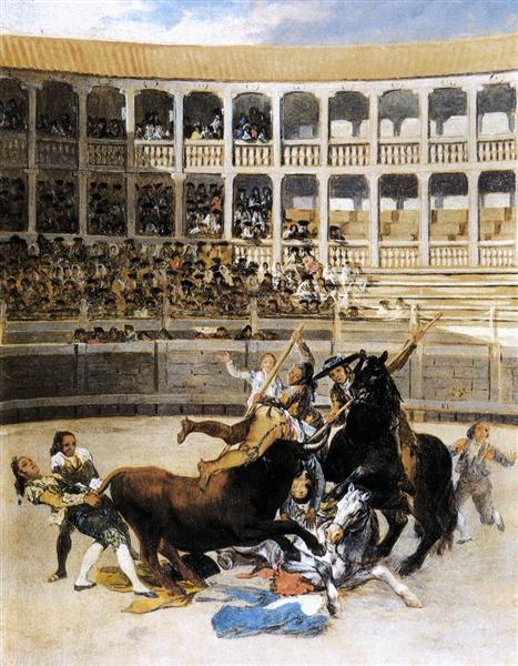 Picador trapped by El Toro - 1793