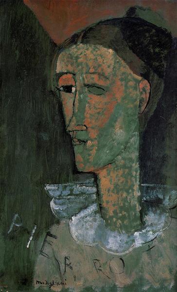 Pierrot (auto -portrait come Pierrot) - 1915