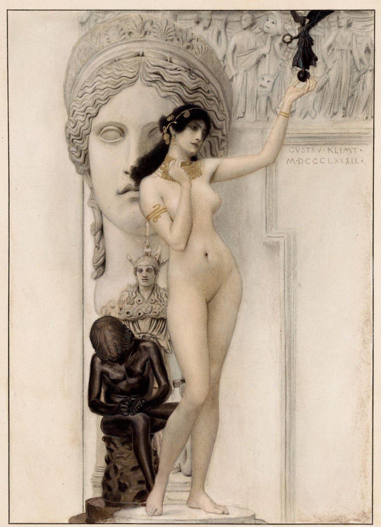 pintura Alegoría De La Escultura - Gustav Klimt