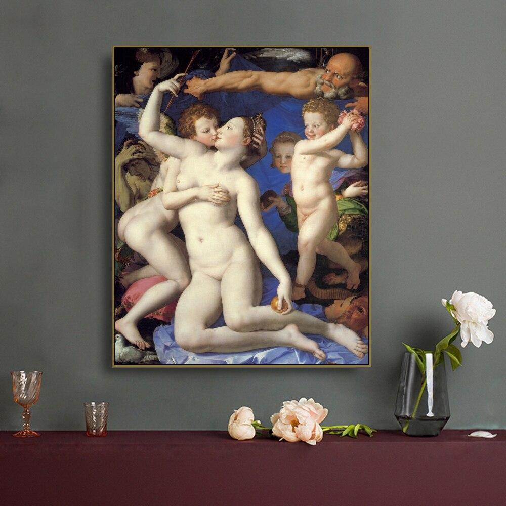 pintura Alegoría del Triunfo de Venus (Alegoría con Venus y Cupido) - Angelo Bronzino